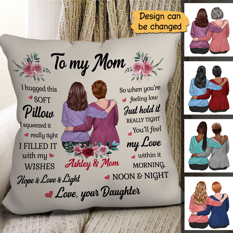 To My Mom Flower Gift For Mom Personalized Pillow (Insert Included)