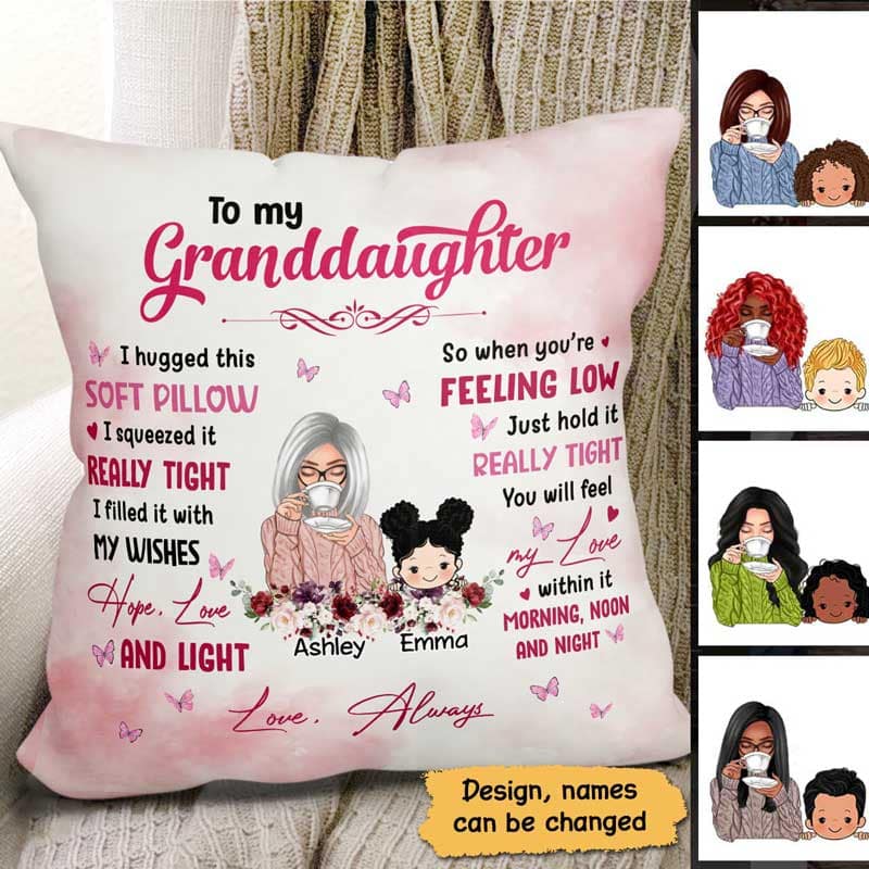 To My Granddaughter Grandson Personalized Pillow (Insert Included)